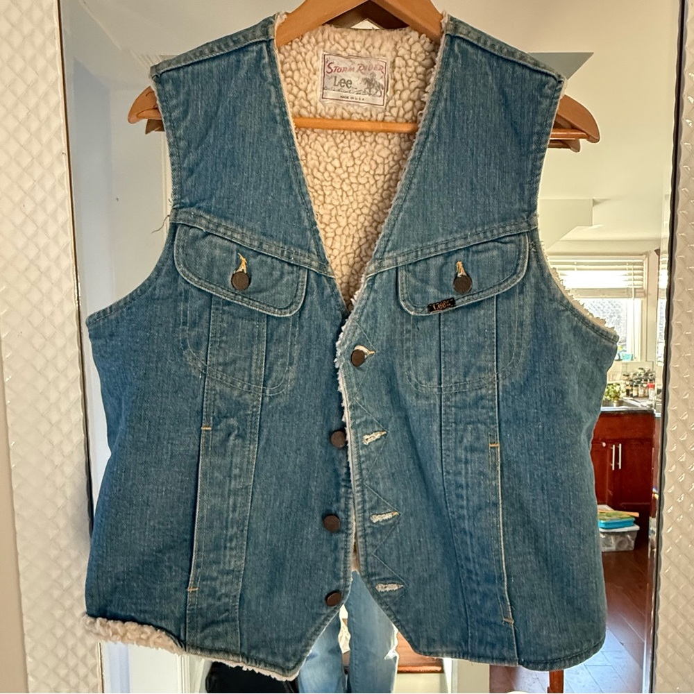 Lee Storm Rider Vintage Denim Button Up Vest Men’s Size M